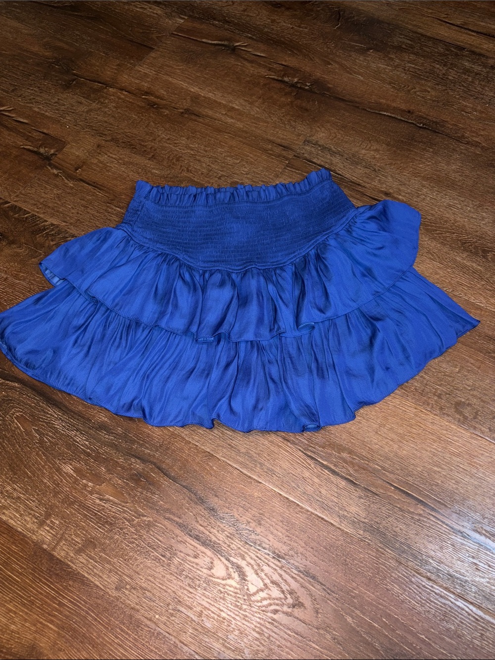 ee:some Royal Blue Smocked Ruffle Mini Skirt Size Large NTW